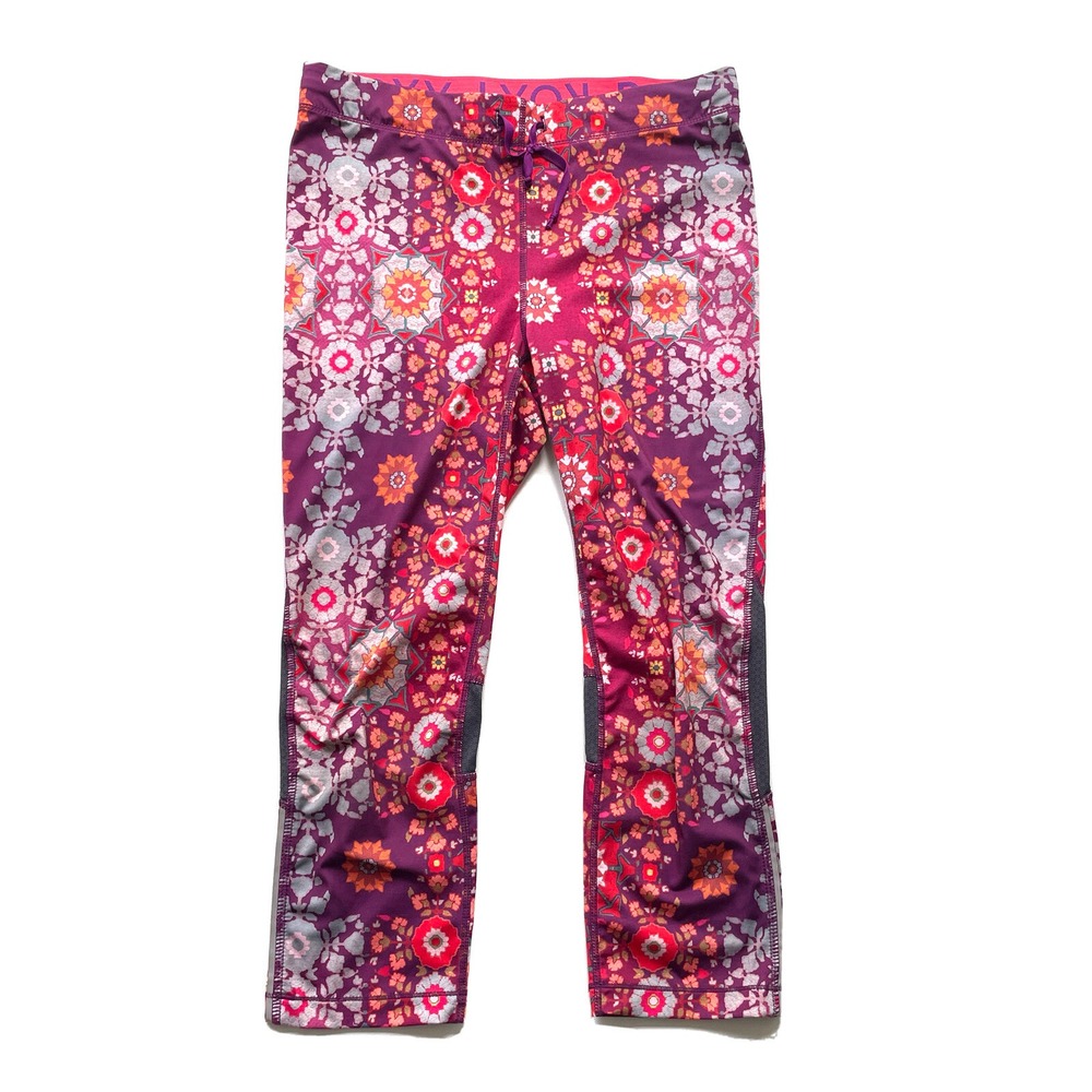 Roxy Leggings Women's Relay Pants Pink Geometric Yoga Climbing Music Festival